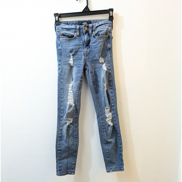AERO High Rise Jegging Distressed Women's 000R - Picture 1 of 13